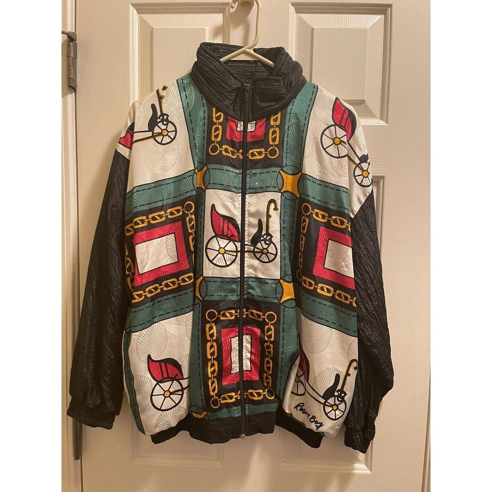 Vintage 1980's nylon Jacket Windbreaker Resort‎ Bay size XL